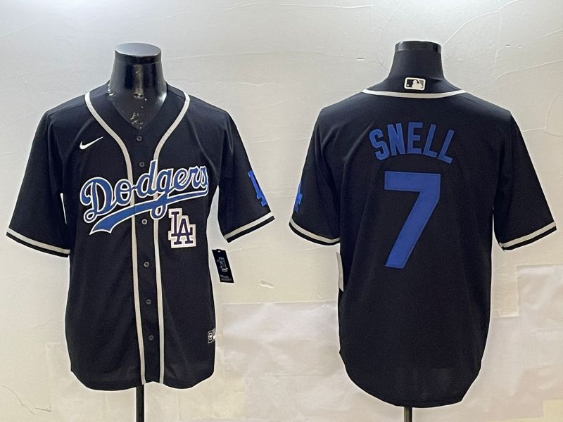 Men Los Angeles Dodgers 7 Snell Black Fashion Game 2025 Nike MLB Jersey style 10
